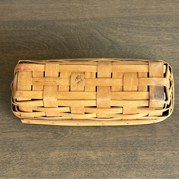 VINTAGE 1993 LONGABERGER CRACKER BASKET 11.5 X 5 X 3 - Picture 7 of 12